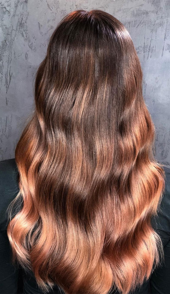 40 Ethereal Hair Colour Trends for the Spring-Summer Season : Golden Peach Twilight