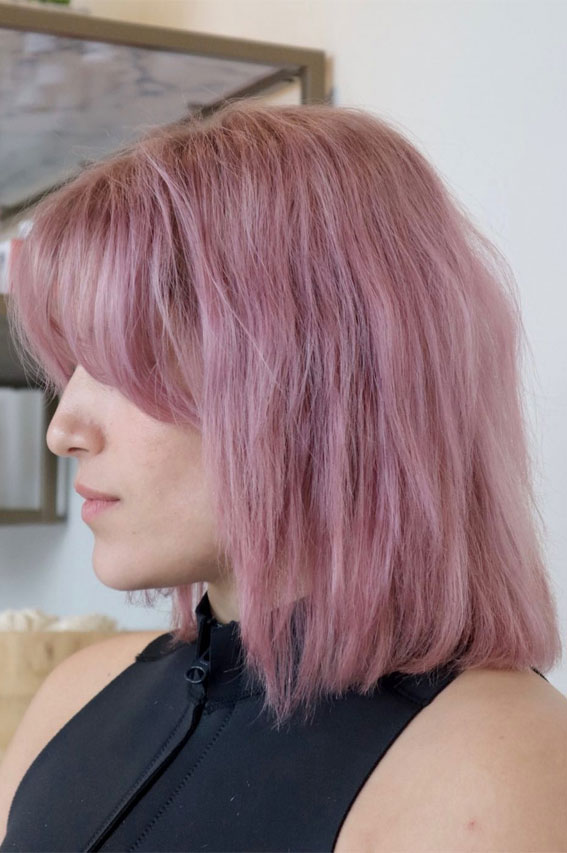 40 Ethereal Hair Colour Trends for the Spring-Summer Season : Dusty Rose Mirage