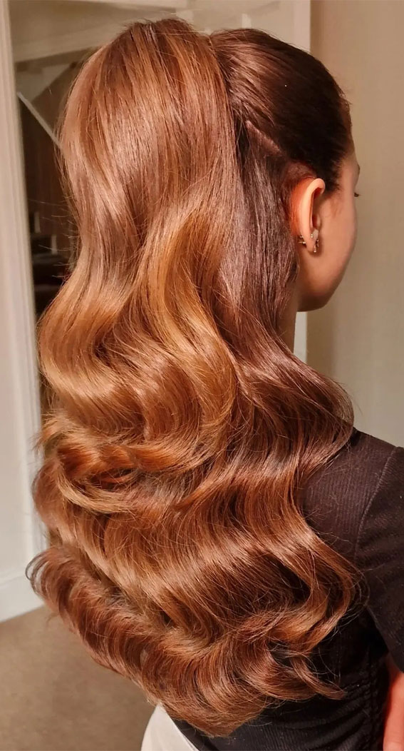 40 Half Up Half Down Hairstyles The Perfect Balance of Sophistication : Copper Radiant Sophistication Half Up