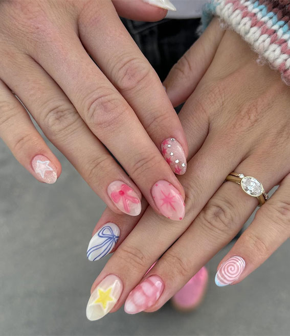 35 Trendsetting Nail Designs for the Season : Mix and Match 3D Art Nail Design