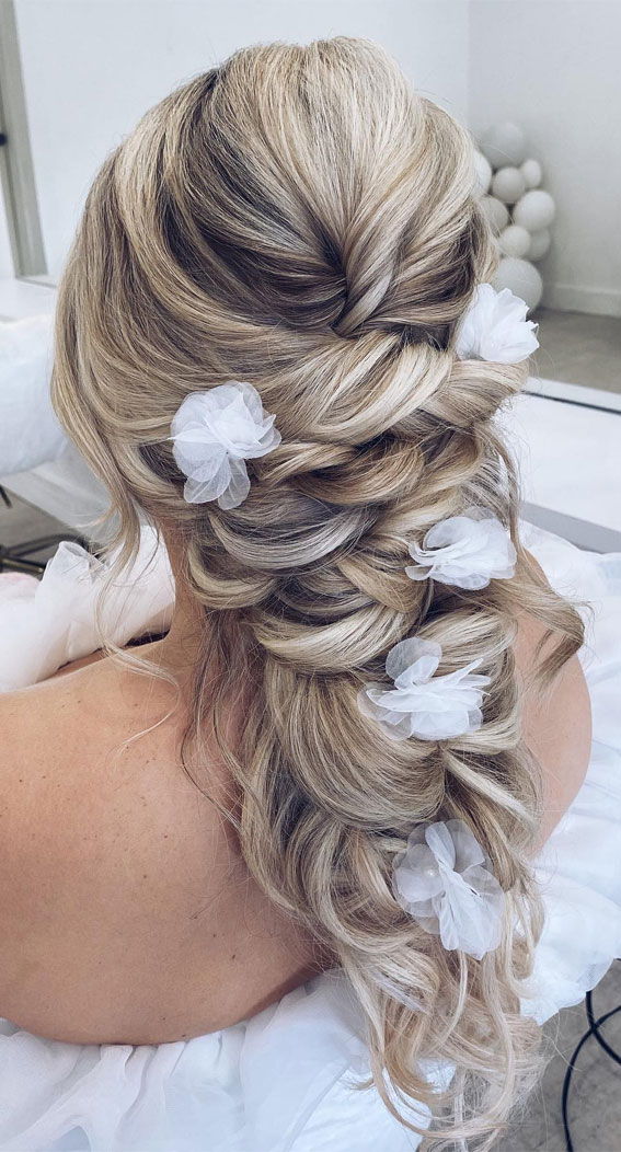 wedding updos, wedding hairstyle, messy updo hairstyle for elegant look, messy updos, rapunzel braids, upstyle hairstyle ideas , updo, wedding updo hairstyle , 90s updos, textured updo, upstyle