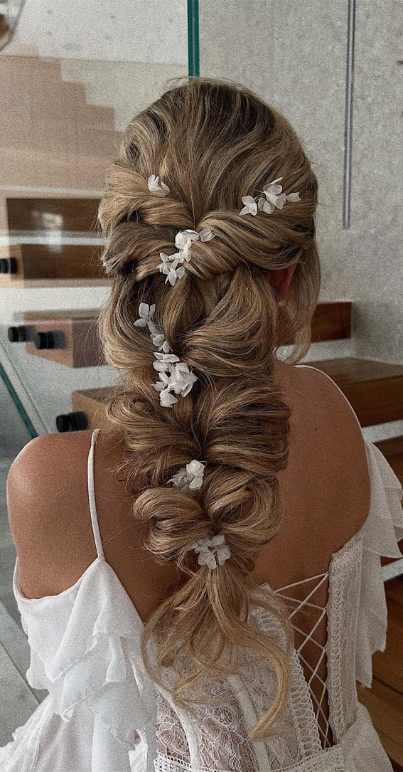 mermaid braids, Rapunzel braids, boho braids, mermaid downstyle, boho bridal hairstyle, wedding hairstyle