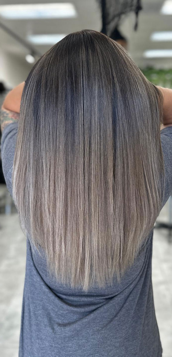 50 Examples of Blonde and Brown Hair to Help You Decide : Ombre Smokey Ash