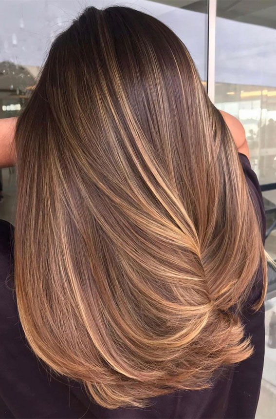 50 Examples of Blonde and Brown Hair to Help You Decide : Ombre Caramel with Honey Highlights