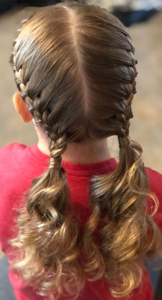 28 Enchanting Flower Girl Hairstyles : Double French Braids
