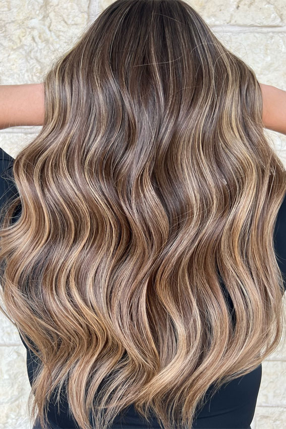 50 Examples of Blonde and Brown Hair to Help You Decide : Butterscotch Balayage Highlights