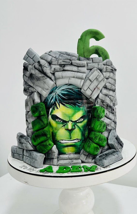 Hulk Birthday Cake Ideas for Superhero Celebrations : Hulk’s Concrete Conquest