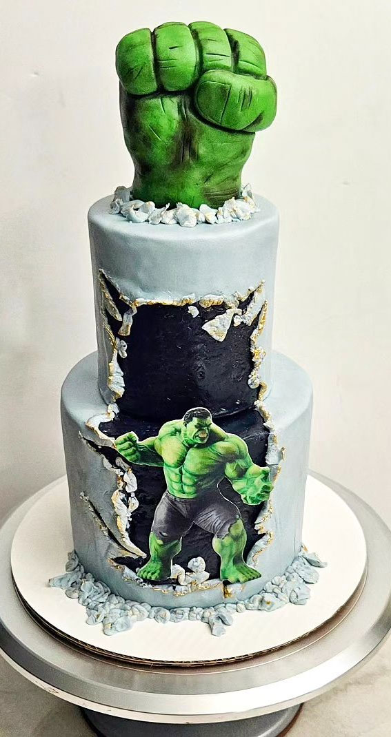 Hulk Birthday Cake Ideas for Superhero Celebrations : Hulk’s Iconic Smash