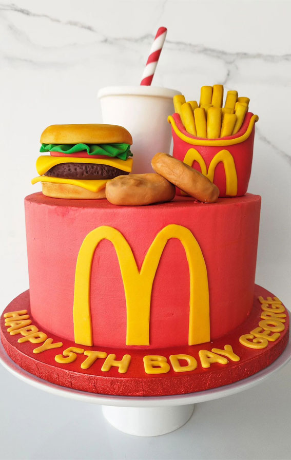 15 McDonald’s Cake Creations : McDonald’s Cake for 5th Birthday