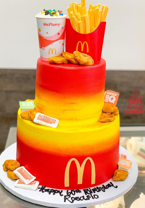 15 McDonald’s Cake Creations : Vibrant Ombre McDonald’s Cake