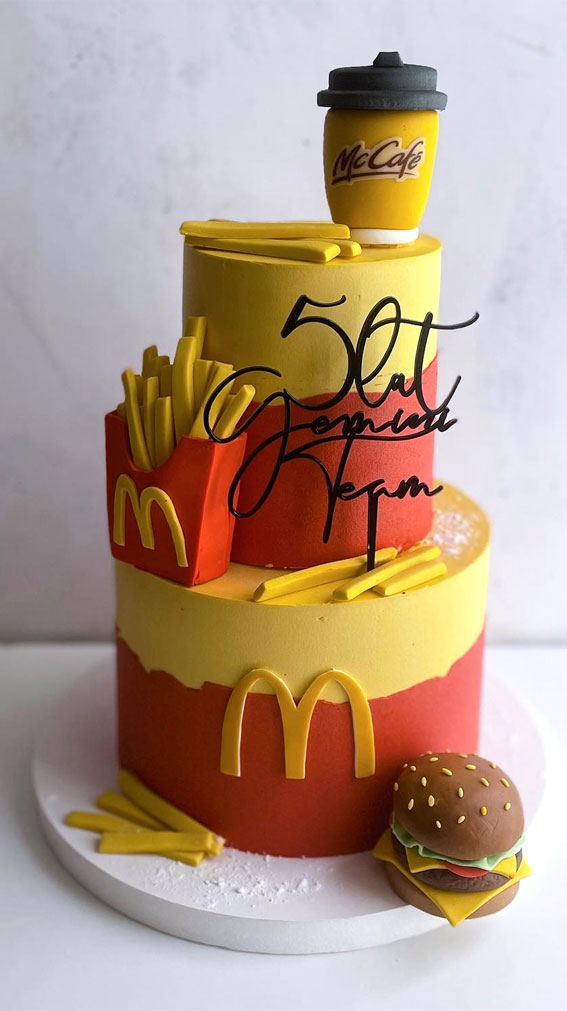15 McDonald’s Cake Creations : McCafe Cake for 50th Birthday