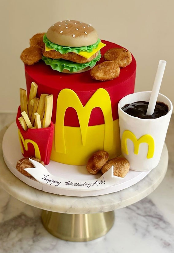 15 McDonald’s Cake Creations : McDonald’s Burger & Nugget Cake