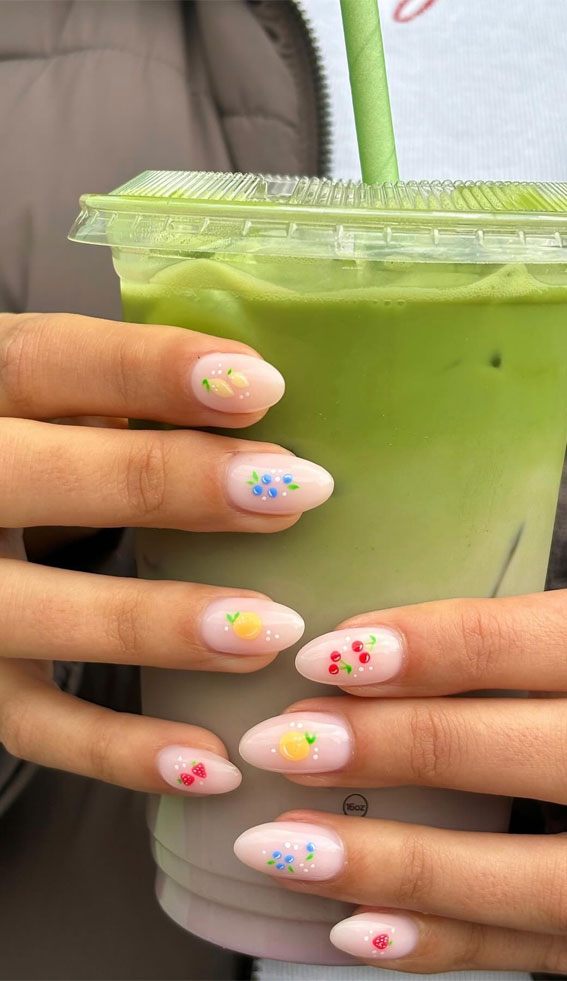 35 Creative Nail Art Inspirations to Transform Your Tips : Sweet Fruit Medley