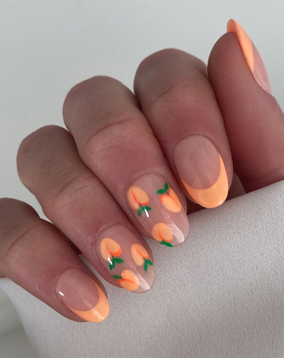 35 Creative Nail Art Inspirations to Transform Your Tips : Peach-Inspired Nails