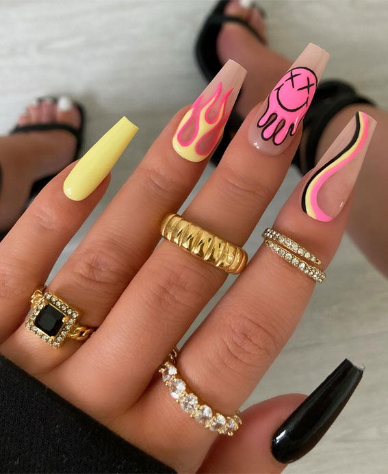 35 Creative Nail Art Inspirations to Transform Your Tips : Acrylic Pastel Play