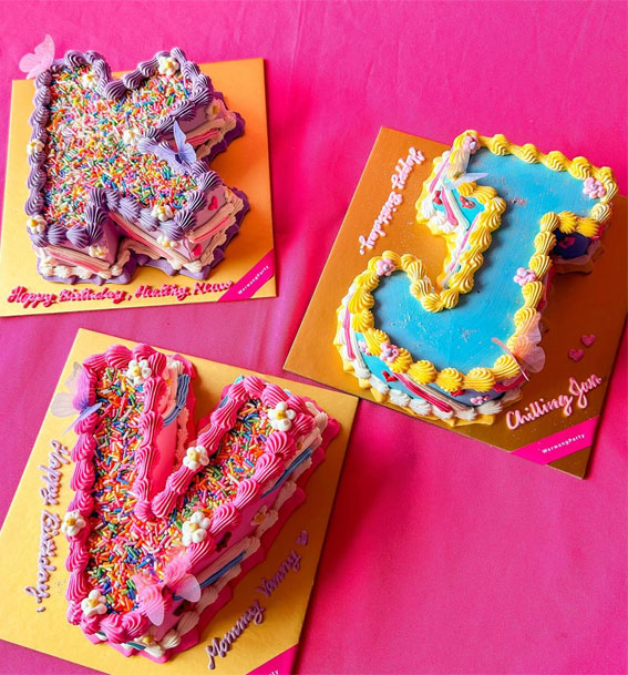 30 Dazzling Confetti Cake Ideas for Every Celebration : Vibrant Alphabet Sprinkle Cake