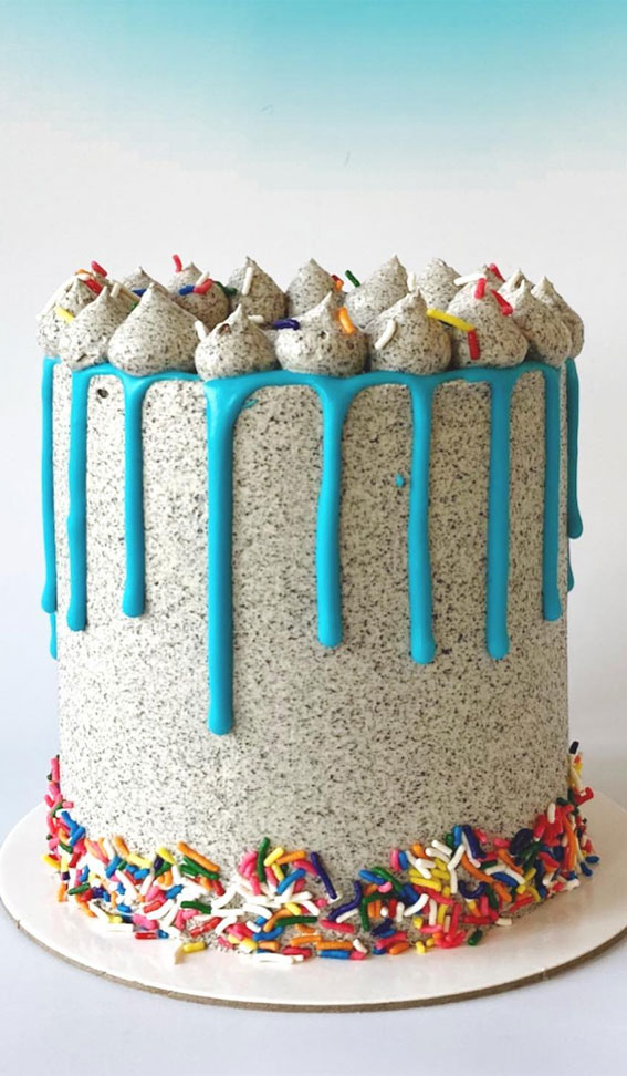 oreo buttercream cake, vibrant cake, colorful birthday cake, confetti cake, funfetti cake, sprinkle cake, simple sprinkle cake ideas, simple funfetti cake,  2 layer confetti cake, colourful sprinkle cake, best sprinkles funfetti cake, what kind of sprinkles for funfetti cake