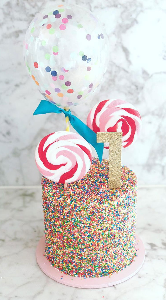 30 Dazzling Confetti Cake Ideas for Every Celebration : Joyful Sprinkle 1st Celebration