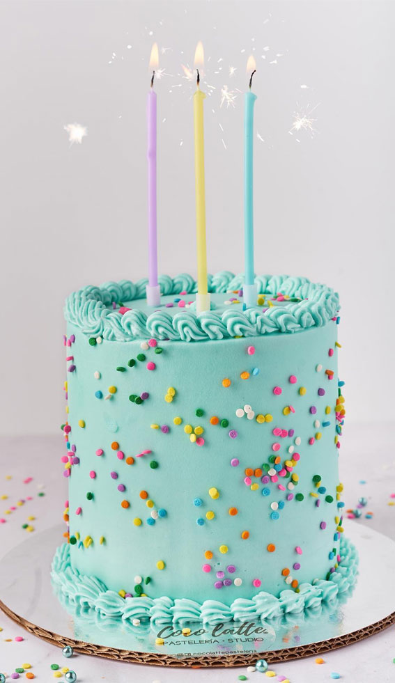 30 Dazzling Confetti Cake Ideas for Every Celebration : Blue Bliss Sprinkle Delight