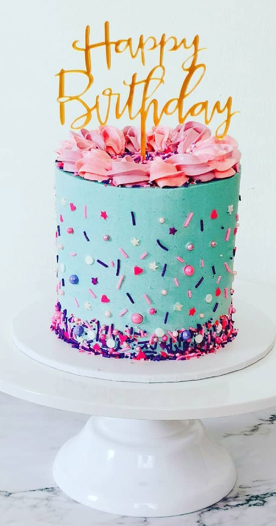 30 Dazzling Confetti Cake Ideas for Every Celebration : Blue Bliss Sprinkle Cake