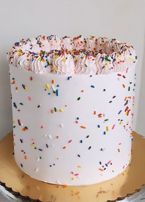 confetti cake, funfetti cake, sprinkle cake, simple sprinkle cake ideas, simple funfetti cake,  2 layer confetti cake, colourful sprinkle cake, best sprinkles funfetti cake, what kind of sprinkles for funfetti cake