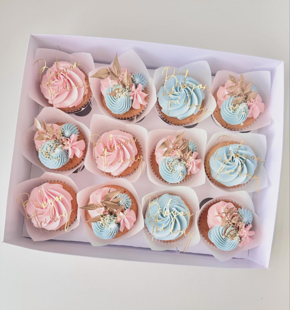 40 Cute Cupcake Ideas For Every Party : Blue and Pink Baby Shower Cupcakes