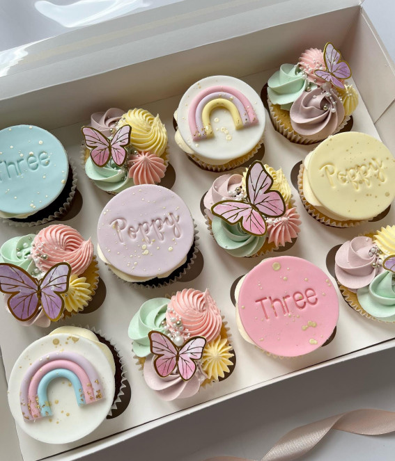 40 Cute Cupcake Ideas For Every Party : Butterfly’s and Rainbows