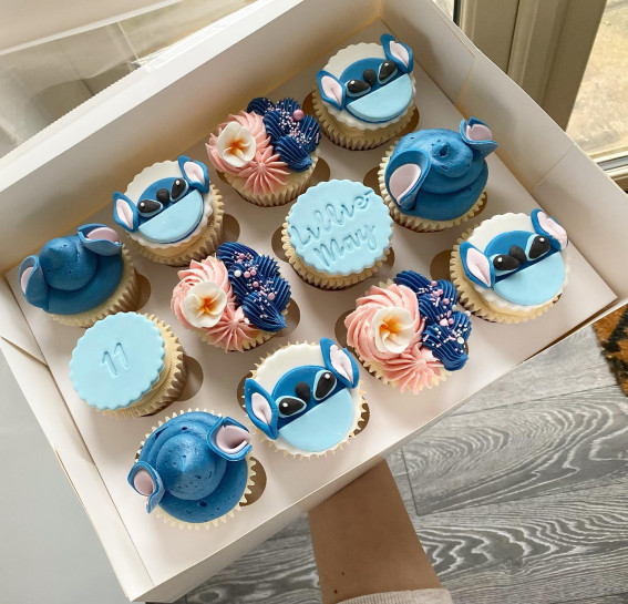 40 Cute Cupcake Ideas For Every Party : Whimsical Stitch Theme Cupcakes