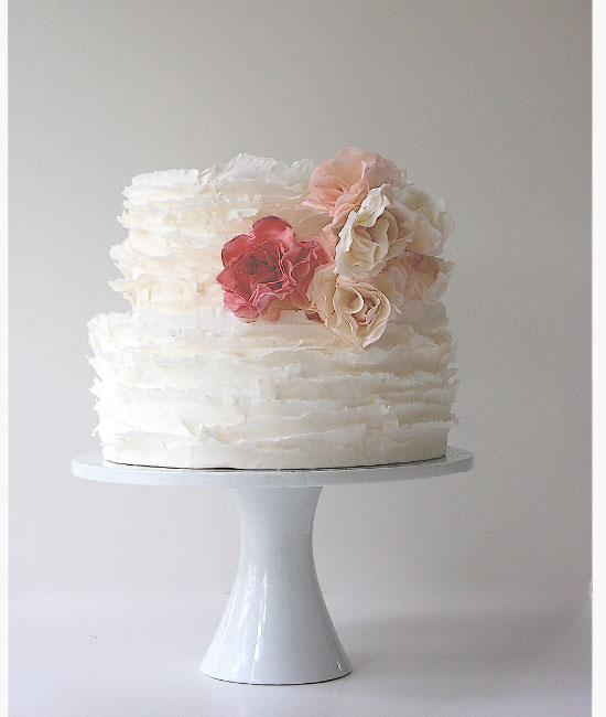 wedding cake,ruffle wedding cake