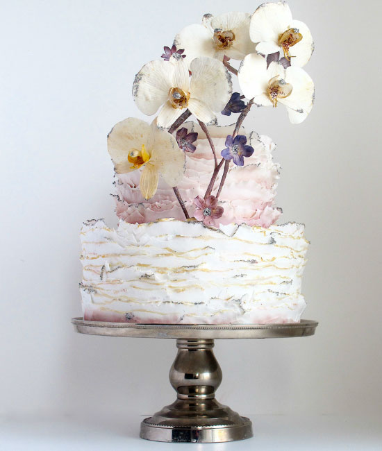 wedding cake with orchid