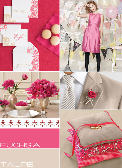 Fuchsia & Taupe Wedding ideas, fuchsia peach wedding colours