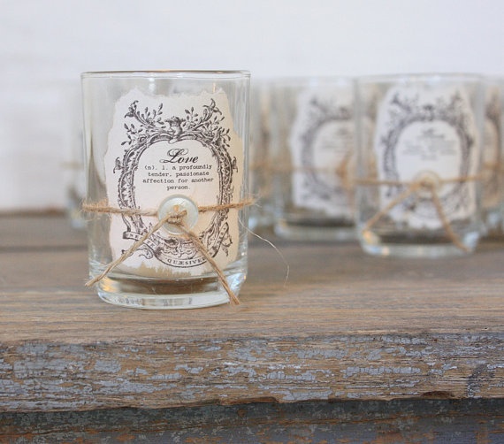 Candle winter wedding favours ideas