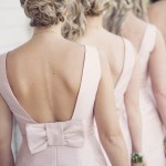 soft pink bridesmaids low back dresses