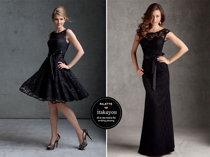 Black bridesamaid dresses | Halloween Wedding Theme - Elegance and Sophistication | itakeyou.co.uk #halloween #halloweenwedding #bridesmaids