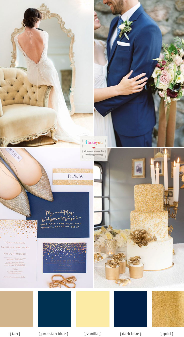 Opulent Blue and Gold Wedding Theme | Gold Wedding Cake | I take You UK Wedding Blog #blue #gold