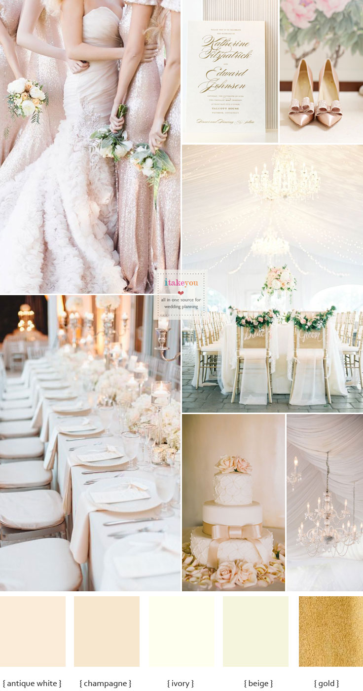 Champagne wedding colour scheme | champagne wedding colors | itakeyou.co.uk