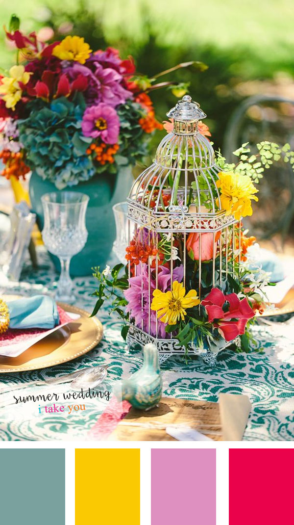 bright bold summer table setting | itakeyou.co.uk