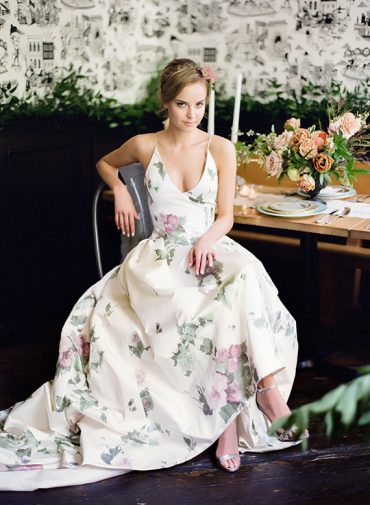 Floral wedding dress