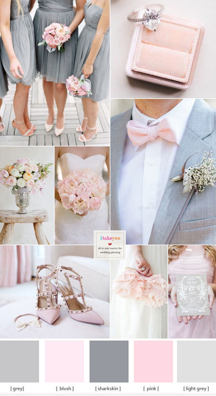 Grey and Pink wedding colour schemes