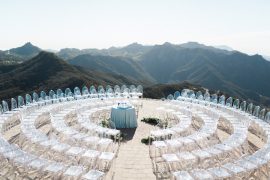 Wedding ceremony on helicopter pad