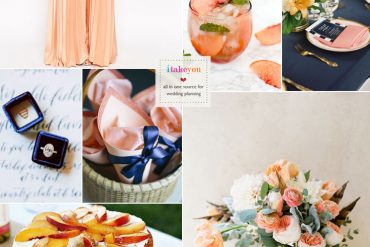Navy blue and peach wedding colour theme ideas | i take you