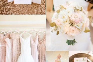 Blush sequin bridesmaid dresses For Elegant Blush and Gold Summer Wedding Inspiration | Itakeyou.co.uk #rosegold #blushwedding