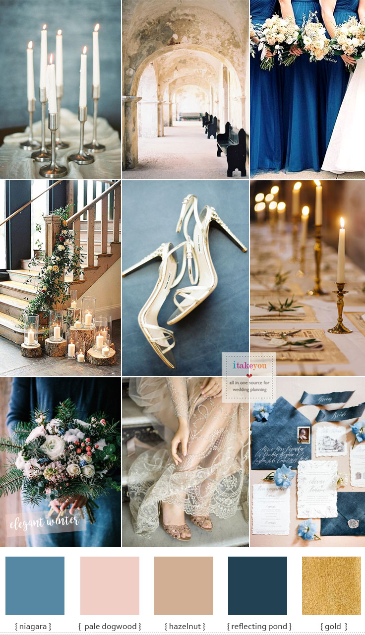 Blue and Gold Wedding Theme for Elegant Winter Wedding | itakeyou.co.uk #weddingtheme #elegantwedding #wedding
