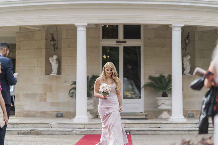 Blush bridesmaid - Beautiful simple + elegant outdoor wedding under the Chateau in the garden | itakeyou.co.uk - garden wedding ,outdoor wedding ,blush wedding
