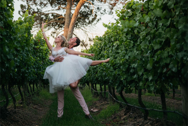 Ballet wedding dancing into the night with romantic colour palette { Rose Pink & Rose Gold }