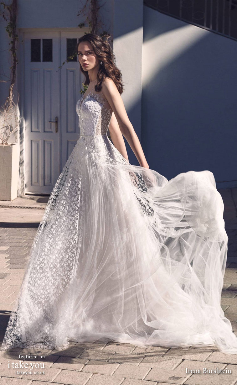 Irena Burshtein Wedding Dresses "Moloko Bridal Collection 2020"  A line wedding dress hand embroidery ,pure elegance wedding gown #weddingdress #wedding #bride #bridalgown 