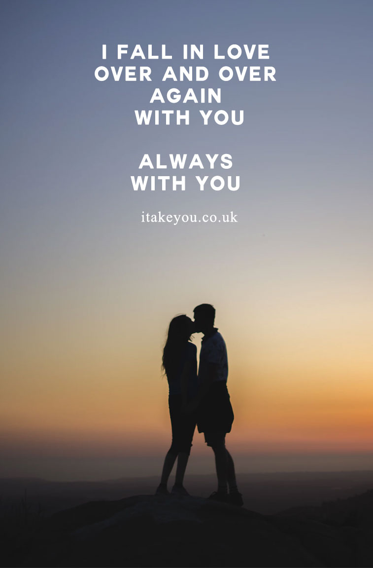 100 Beautiful quotes on love and marriage - love quotes , Inspiring Marriage Quotes #lovequote #quotes #marriagequotes I fall in love over and over again with you.Always with you.