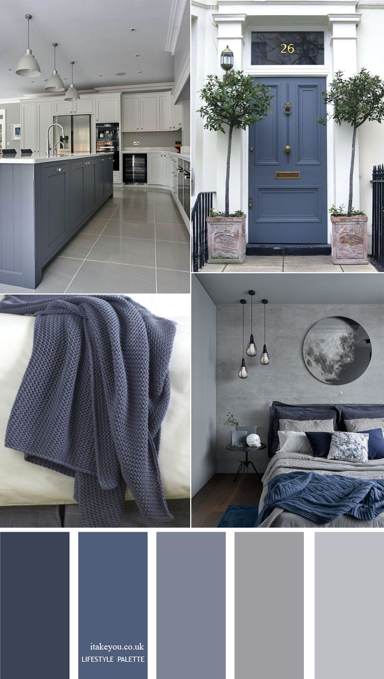 Blue grey home color decor idea  15 House Color Palette Ideas  I Take