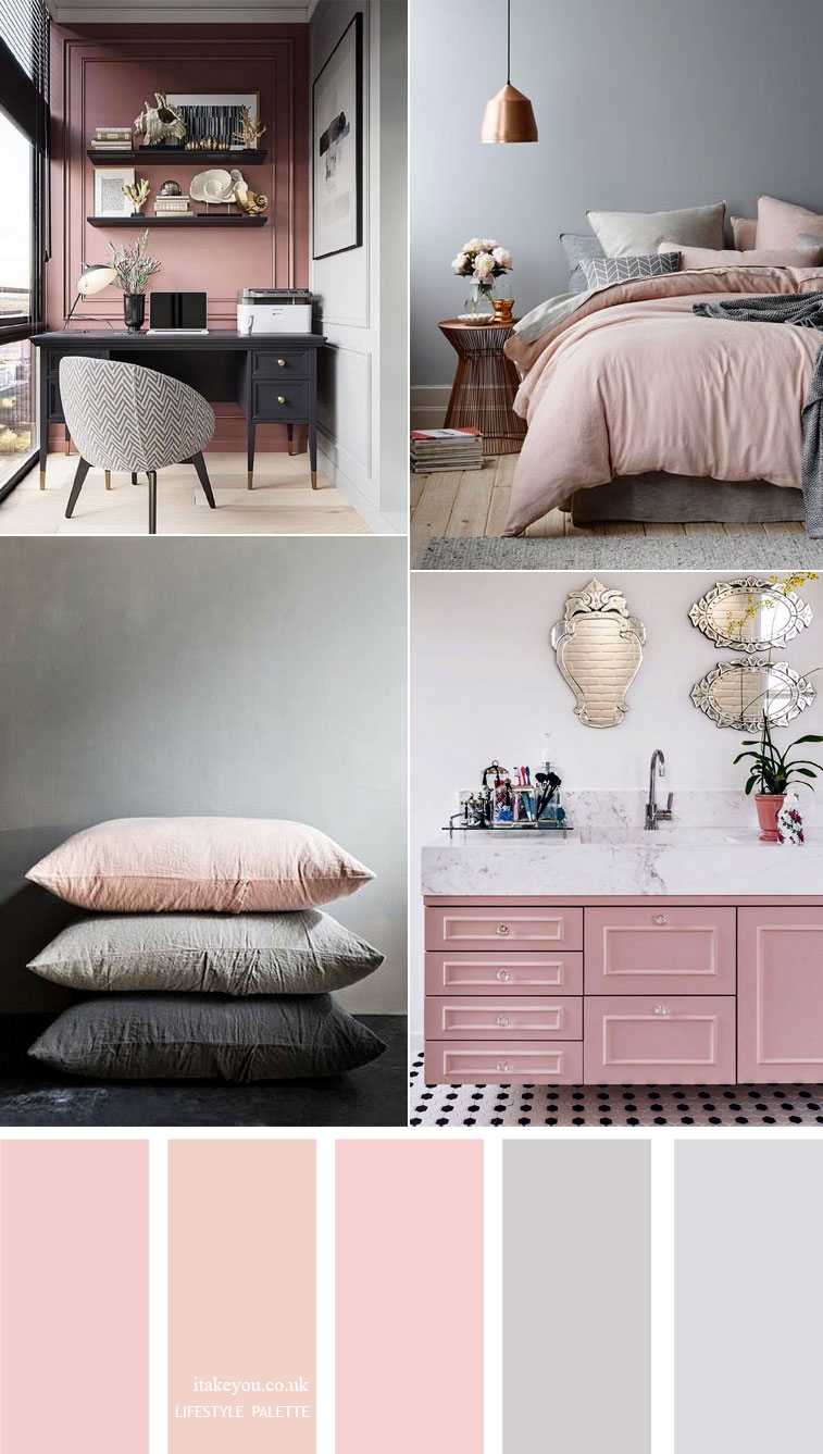 Pink and grey color scheme { 15 House Color Palette Ideas }