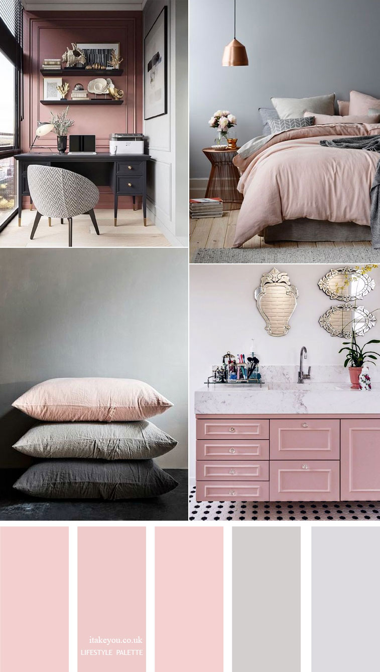 Pink and grey color scheme  { 15 House Color Palette Ideas }